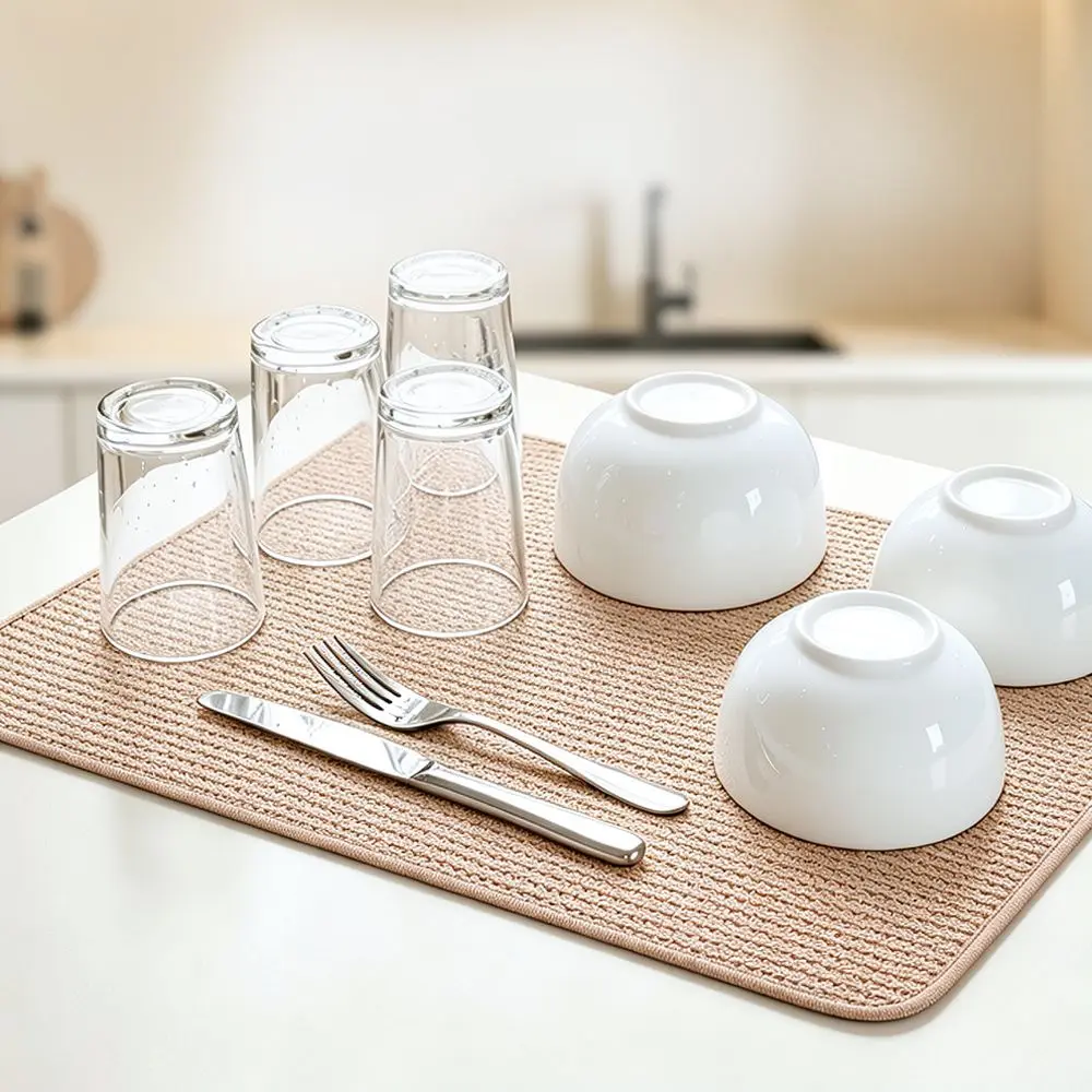 Microfiber Dish Drying Mat For FSCD Kitchen Countertop Drainer Pad Tableware Coffee Machine Heat Resistant Mat Pad