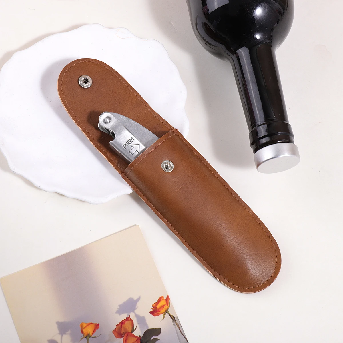 Wooden Handle Custom Text Wine Opener Customized Name Corkscrew Foil Cutter Engraving Gift Personalized Name Beer Bottle Opener