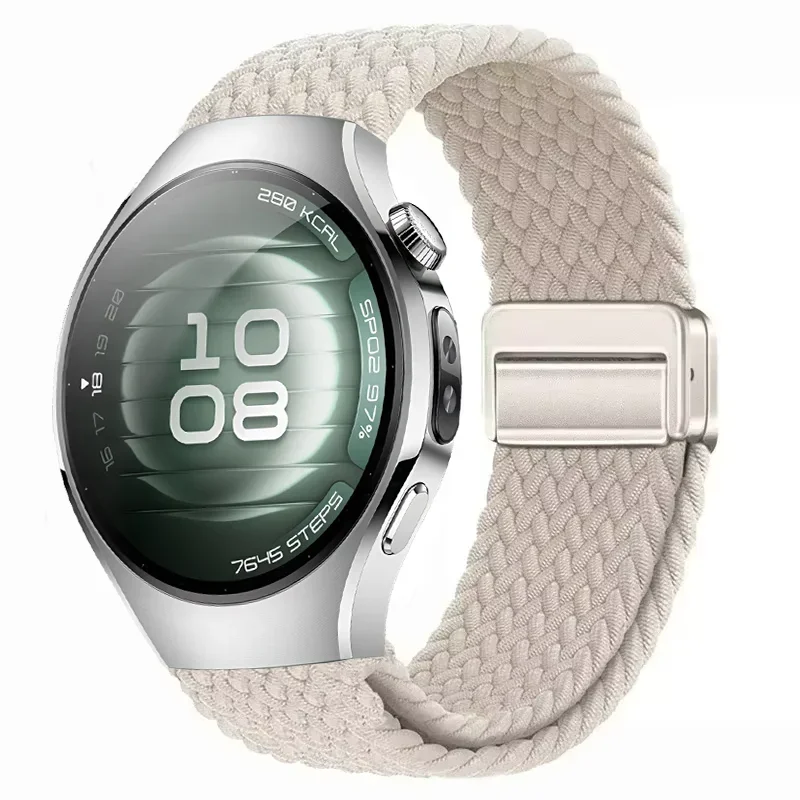 Huawei Watch 5 GT5-4-3、Samsung Galaxy Watch 7 6 5 4 40mm 44mm対応、20mm 22mm ナイロンストラップ、46mm マグネット式ブレスレット リストバンド