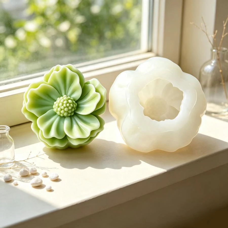 DIY Kamelien-Silikonform für Kerzen, 3D Blumen-Aromatherapie-Kerze, Seife, Gips, Zement-Gießform, Valentinstag-Geschenk
