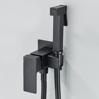 Matte Black Bidet Shower Faucet Solid Brass Bidet Faucet Muslim Ducha Higienica Hot Cold Water Mixer Tap Toilet Faucets