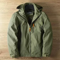 Men's Fashion Spring and Autumn Casual Outdoor Jackets Thin Section Punching Jacket With Hat Men Versatile Clambing Streetwear