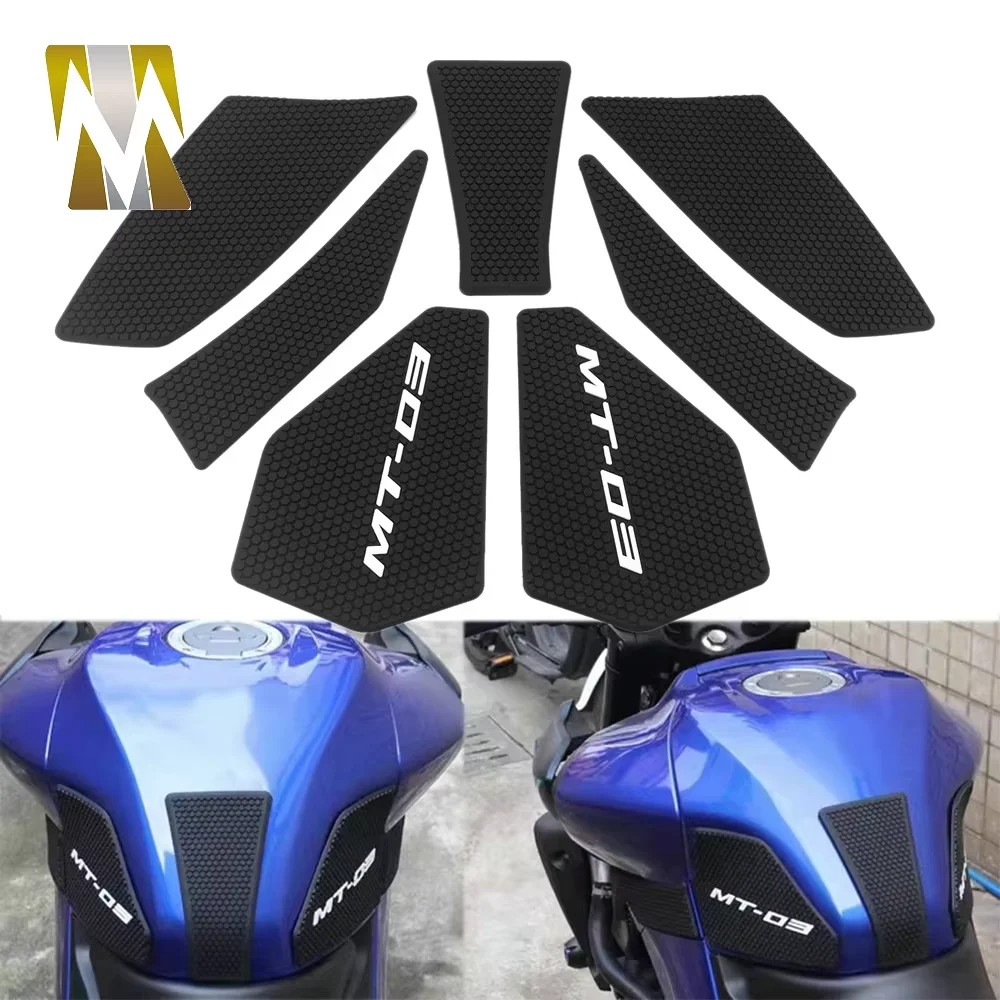 For Yamaha MT03 MT25 Side Fuel Tank Stickers Fuel Tank Pad MT03 MT 25 Knee Decal Gas Grip Protective 2020 2021 2022 2023