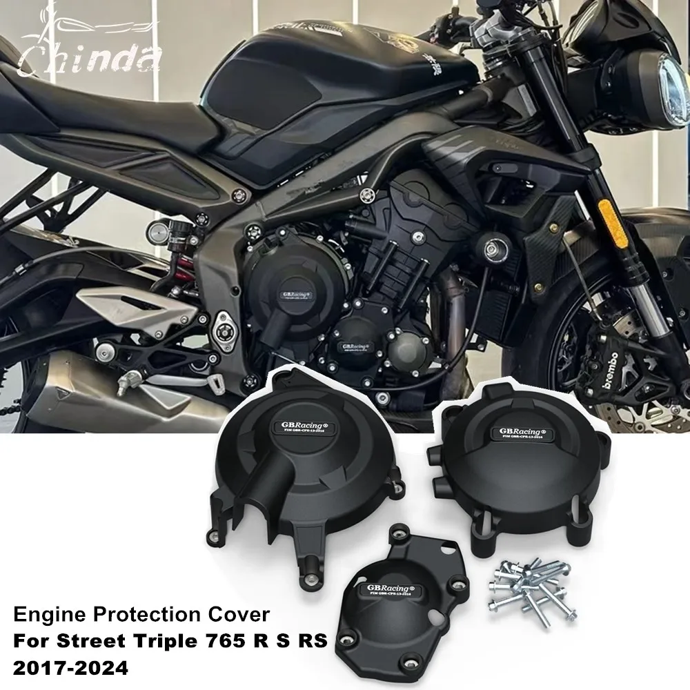 

Motorcycle Engine Cover Sets For Triumph Street Triple 765 R S RS Street Triple 765RS 2017-2024 Bonnet Protector Engine Cover
