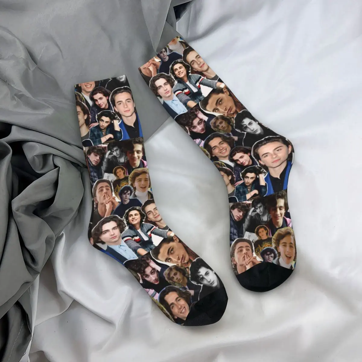 Timothee Chalamet Photo Collage Socks Warm Funny Happy Socks novità primavera estate autunno inverno calzini Idea regalo di natale