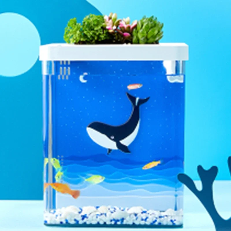 Origin Ji intelligent eye protection fish tank mini desktop ecological fish tank living room small micro landscape gift children