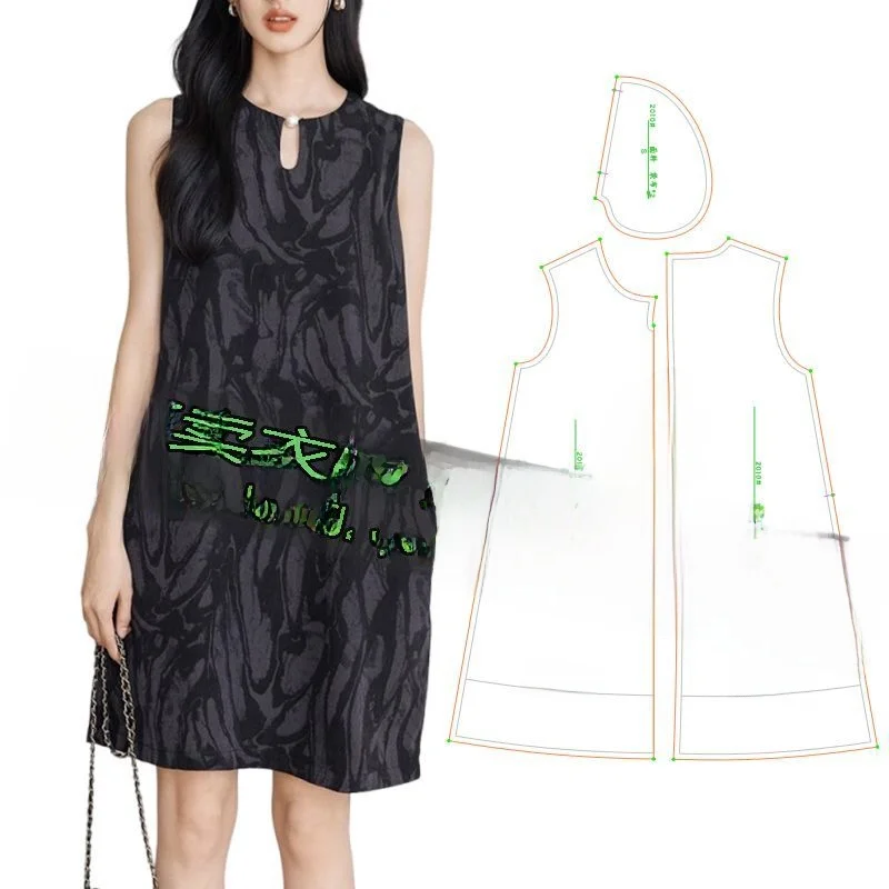 New Design Small Size Sleeveless Vest Dress Paper Pattern E2010 Elegant Atmosphere Home Fabric Sewing DIY Material