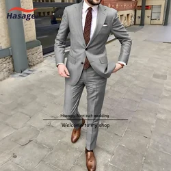 Elegante abito Casual da 2 pezzi per uomo smoking da sposa con risvolto dentellato Groomsmen Men Suits Business Party Prom Blazer