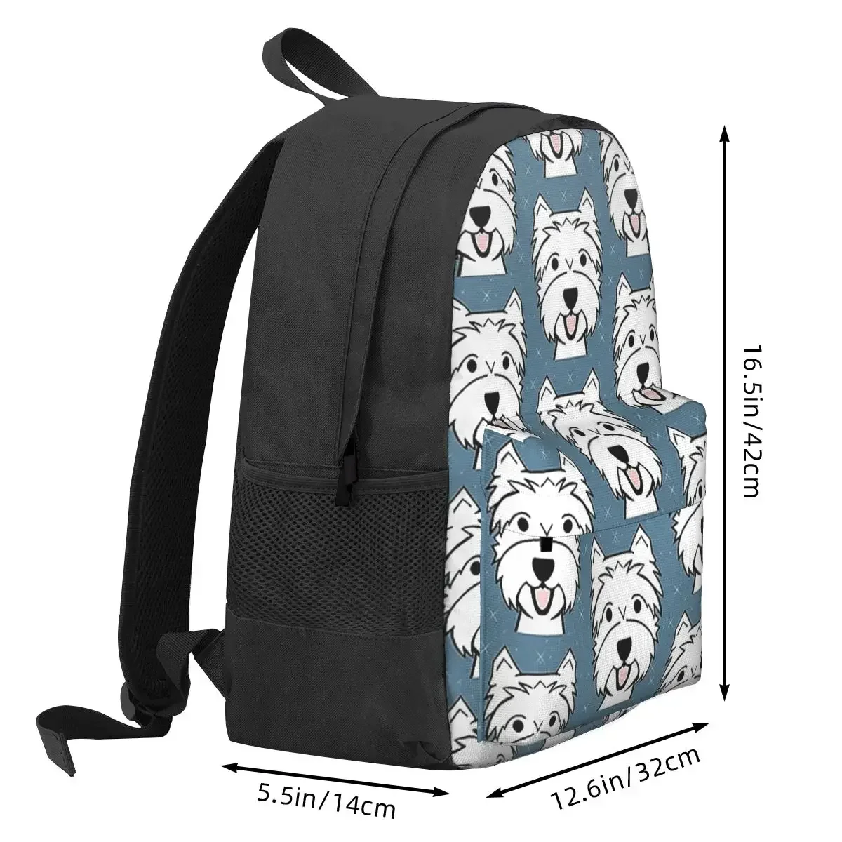 West Highland Terrier Westie Dogs Backpacks Boys Girls Bookbag Students School Bags Travel Rucksack Shoulder Bag Large Capacity