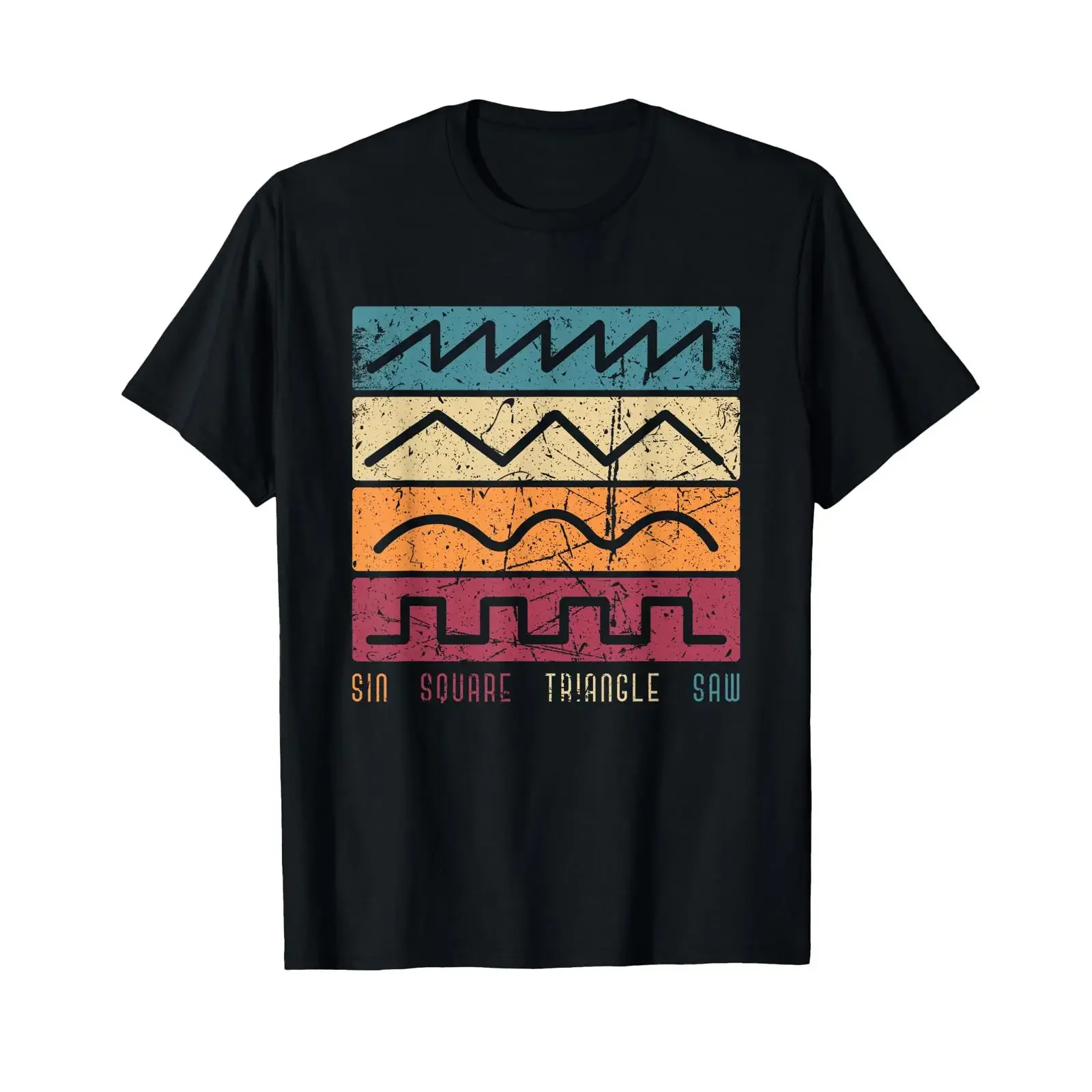 Modular Synthesizer Keyboard Techno Vintage Analog Waveform T Shirt vintage Washed Casual Breathable Slightly Comfortable