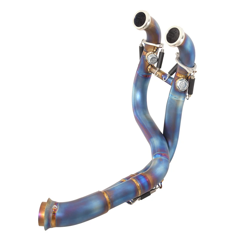 Blue Titanium Alloy Header Tube Motorcycles Exhaust Muffler Front Link Pipe Modified For DUKE 890 Adv Adventure R\R Rally 19-23