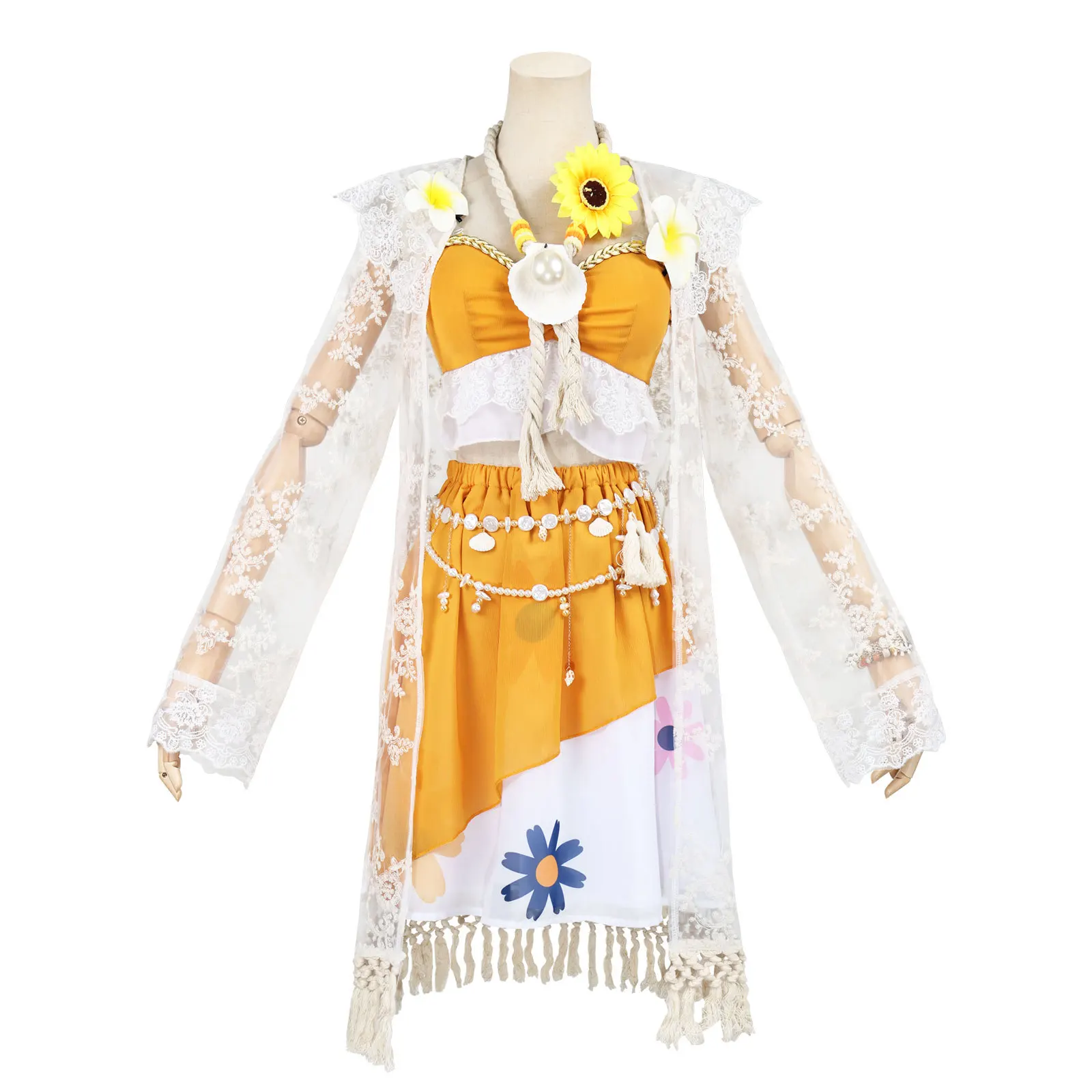 Naiad Grace​​ Summer Gold Cosplay Costume Wig Uniform Character Outfit Game Identity V Halloween RolePlay Carnival Party Dressup view 6