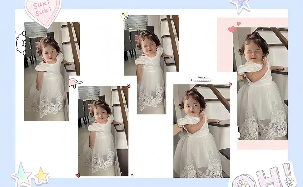 Kleinkind Baby Stickerei Kleid Elegantes Mädchen Kleid Satin Große Schleife Tüll Kleid V Zurück Prom Hochzeit Geburtstag Party Formale Taufe Kleid – Detail 4