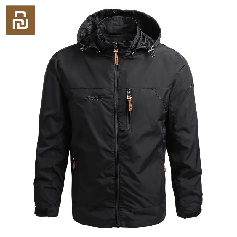 Youpin Men Waterproof Jackets Hooded Coats Male Outdoor Outwears Windbreaker Windproof Spring Autumn Jacket Fashion Windbreaker