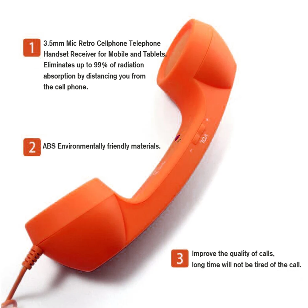 Universal Mobile Phone External Handheld Microphone Classic Cellphone Wired Earpiece Receiver Headset For 3.5mm and Type-C Port