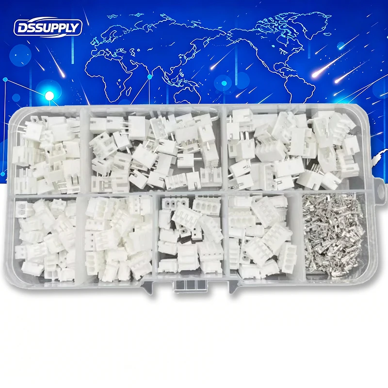 450PCS PH2.0 2.0mm Pitch Terminal KIT 2P 3P 4P Pin  Housing Pin Header JST Connector Wire Adaptor PH KITs For 3D Printer