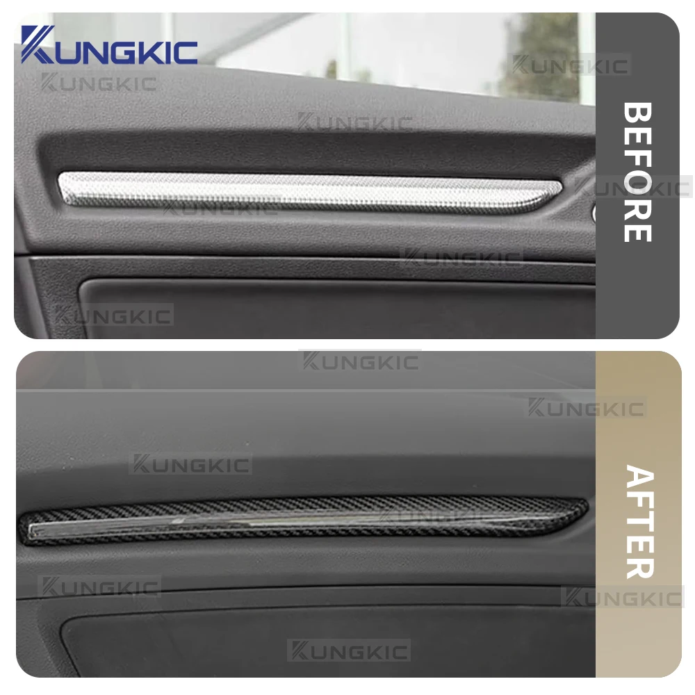 لأودي A3 S3 2015 2016 2017 2018 2019 2020 LHD ABS ألياف الكربون نمط باب السيارة قطاع ديكور لوحة الكسوة ملصق #3