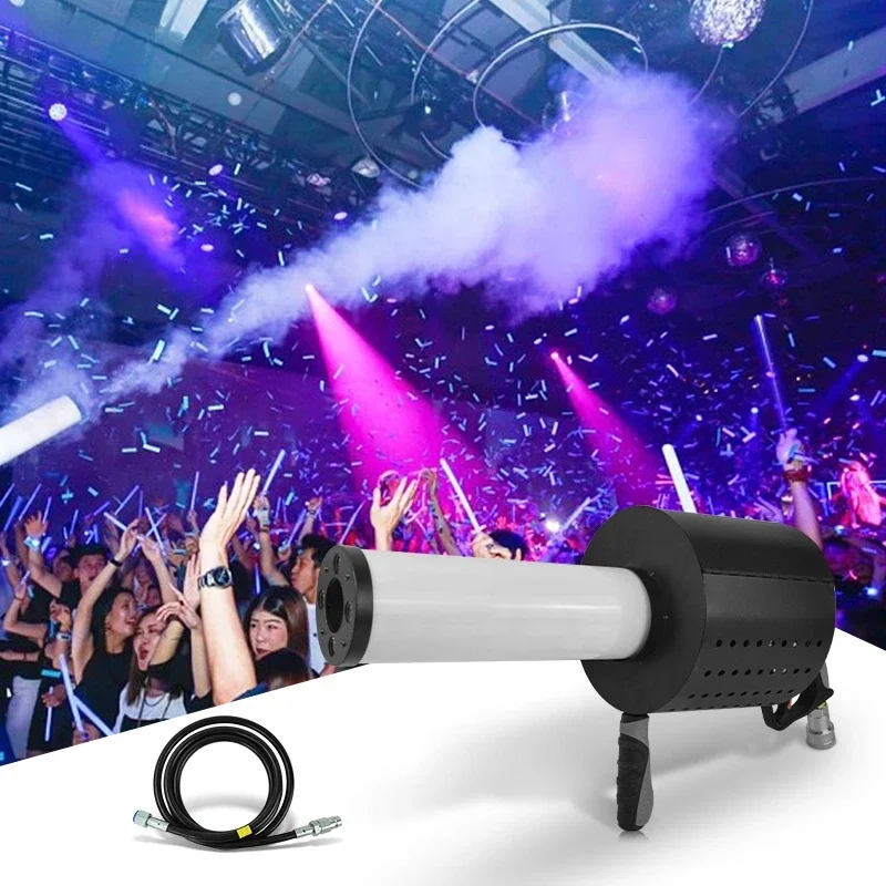 GEVV DJ Equipment LED CO2 Confetti Hand Jet Gun Shooter Cannon For Party Disco Nightclub