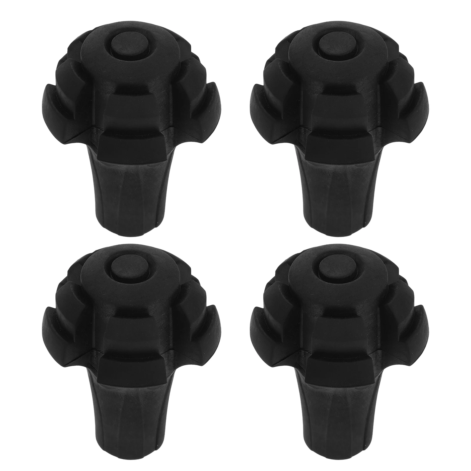 

4 Pcs Trekking Pole Cover Crutch Pads Boots Tips Rubber Ends Head Replacements Hiking Gear Travel