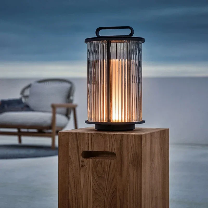 Outdoor Garden Floor Lamp Waterproof Solar Glass Lawn Lights Courtyard Balcony Corridor Staircase Park Entrance Foyer LED Lamps