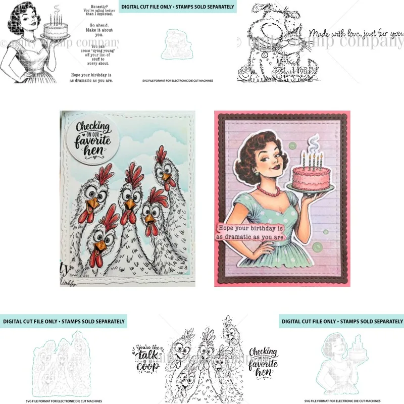 Just for You: Witziger Geburtstagsstempel „Lady“ aus transparentem Material und Metall-Stanzformen-Set für DIY-Projekte, Scrapbooking, Fotoalben und Kartenherstellung 2026