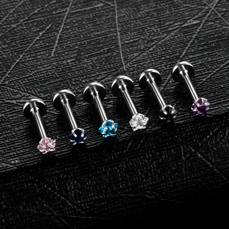 1Pc Stainless Steel Labret Lip Bar Rings Ear Stud Piercings Wholesale Labret Piercing Monore Ring Barbell Piercing Body Jewelry