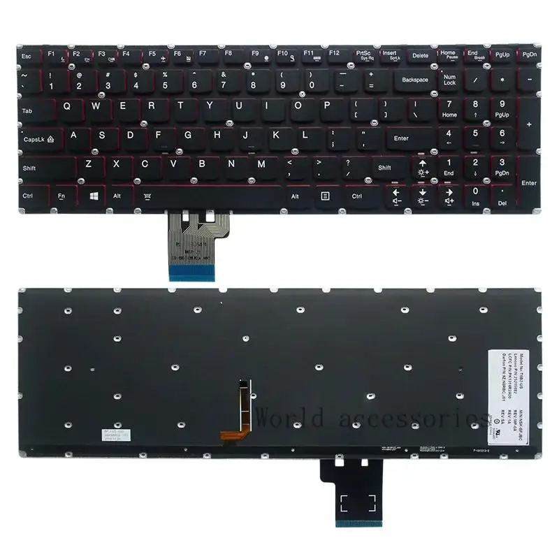 WYORESY RU/KR/US Bahasa Inggris Laptop Backlit Keyboard untuk Lenovo IdeaPad Y50 Y50-70 Y50-70AS Y50-80 U530 U530P-IFI