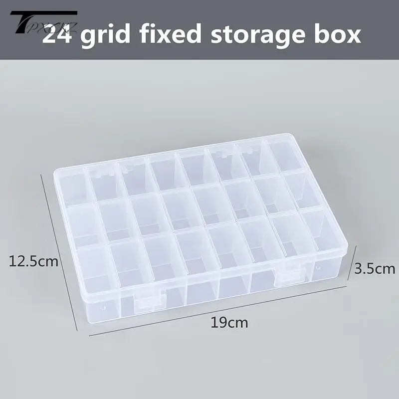 24 Grids Jewelry Earring Bead Screw Holder Case Display Organizer Container Compartment Plastic Storage Box