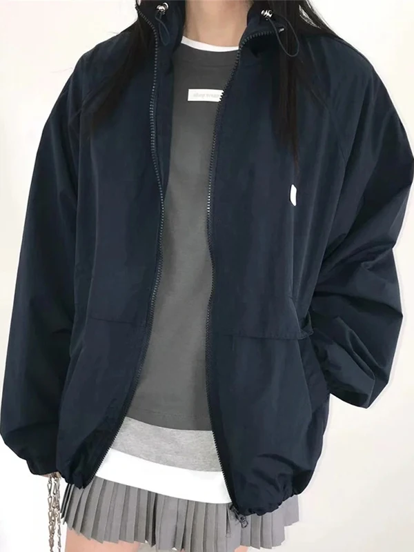 

Весна 2024, женская модная универсальная повседневная рабочая одежда Jaet East Gate, нейлоновая длинная светящаяся молния ket Co...