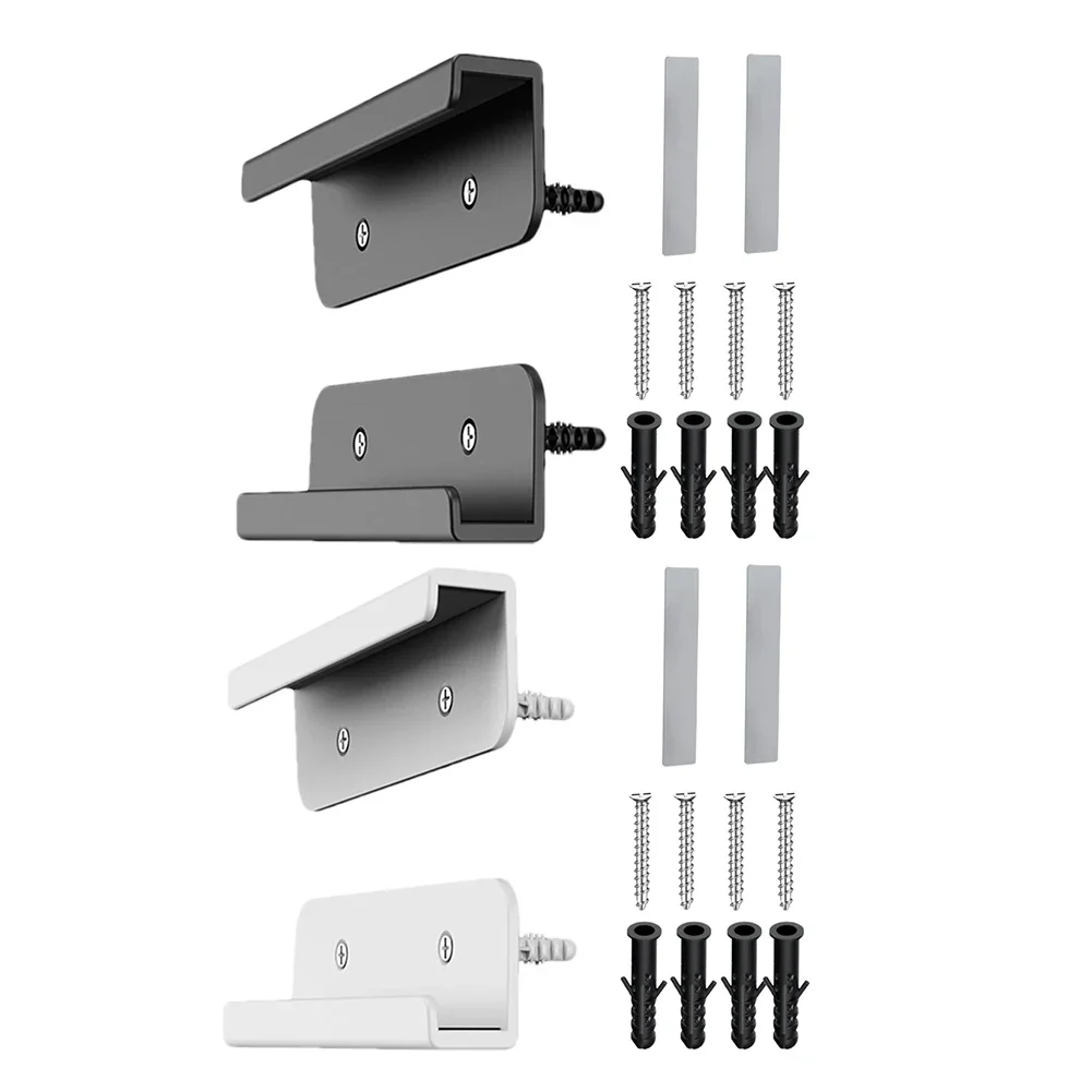 2 Pcs Universal Wall Mounted Tablet Stand Holder Fixed by Adhesive/Screw Tablet Wall Mount for iPad/iPhone 15 14/Kindle E-Reader