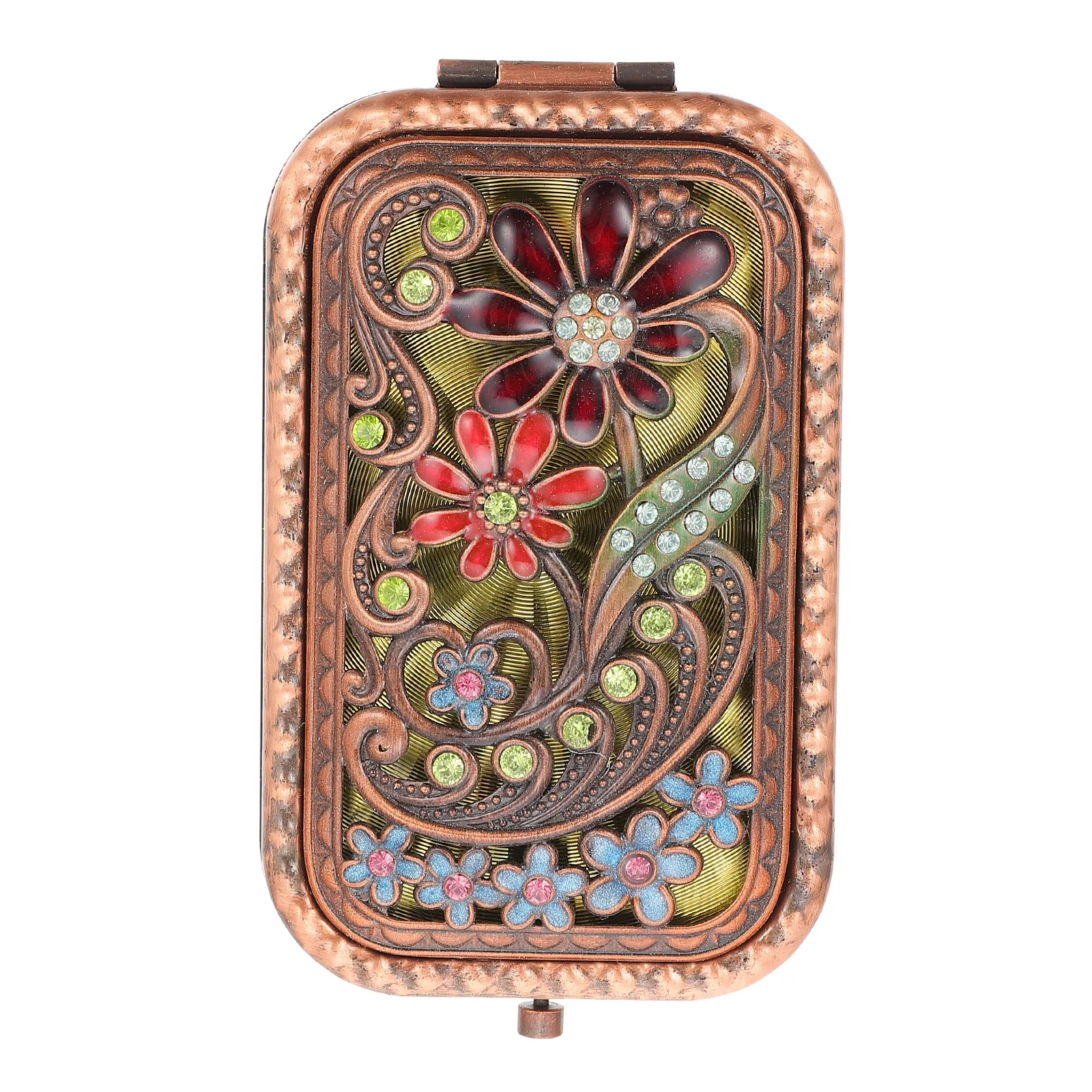 Specchio per trucco portatile da viaggio Strumento per trucco tascabile pieghevole bifacciale compatto piccolo e leggero per donna