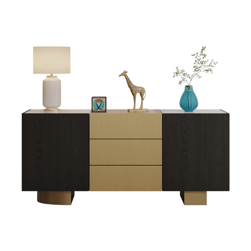 

Italian light luxury, rock slab dining side cabinet, living room storage locker against the wall