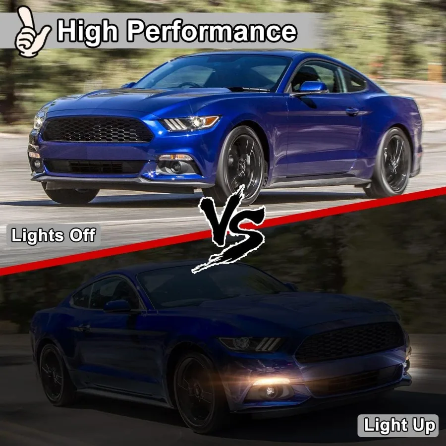 أضواء الضباب لفورد موستانج 2015 2016 2017 مجموعة مصابيح الضباب القيادة الضباب ضوء الجمعية استبدال 1 زوج واضح عدسة تعزيز Visib