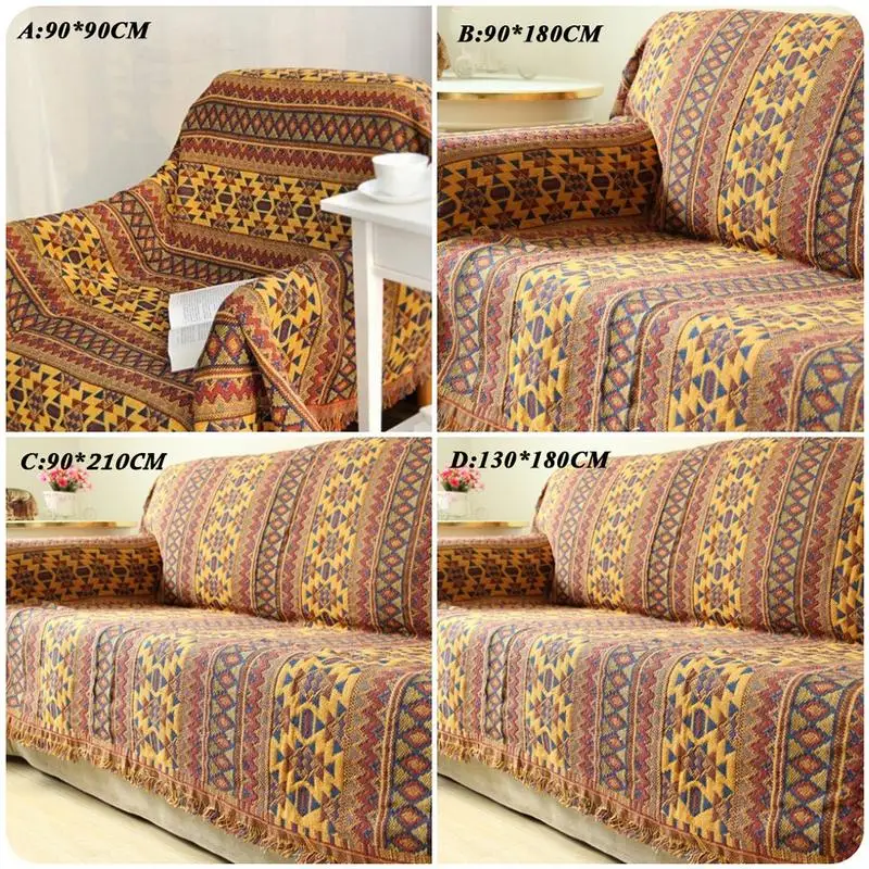 Improved Spring Cotton Woven Line Blanket Sofa Towel Knitted Thickened Warm Pad Mat Bohemian Boho Throw Travel Bedspread