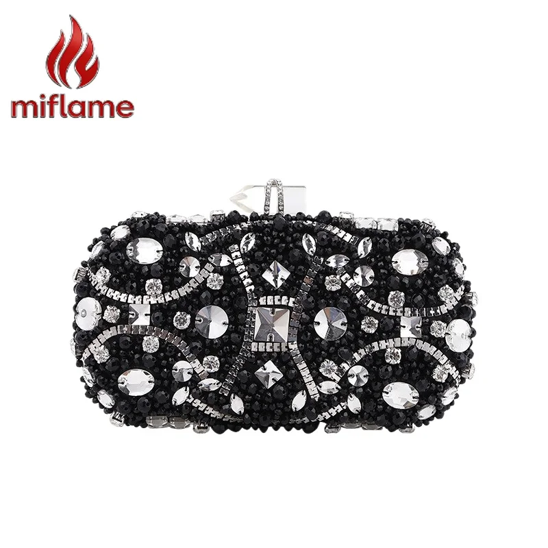 

Вечерняя сумочка-клатч ручной работы со стразами и бисером, на плечо, для женщин, для свадьбы, выпускного, вечеринки, банкета, гламурная