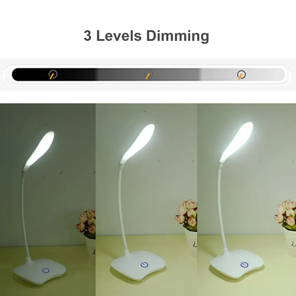 LED Desktop Desk Lamp USB Rechargeable Lighting Eye Protection Room Night Light Bedroom Bedside Student Reading Lamp image 5
