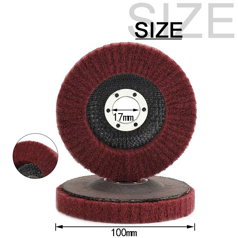 AC88-15Pcs 4 Inch Nylon Fiber Flap Disc Polishing Grinding Wheel,Scouring Pad Buffing Wheel For Angle Grinder