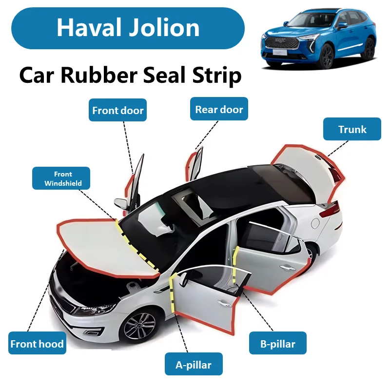 

9pcs Car Rubber Seal Strip Filler front windshield car door tunk cabin A B pillar for Haval Jolion