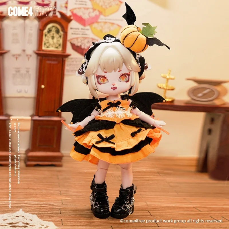 Come4free Dessert Series Pompoenpoppenkleding voor Ob11 en 1/12 Bjd-poppen - Exclusieve kledingset (geen pop inbegrepen)