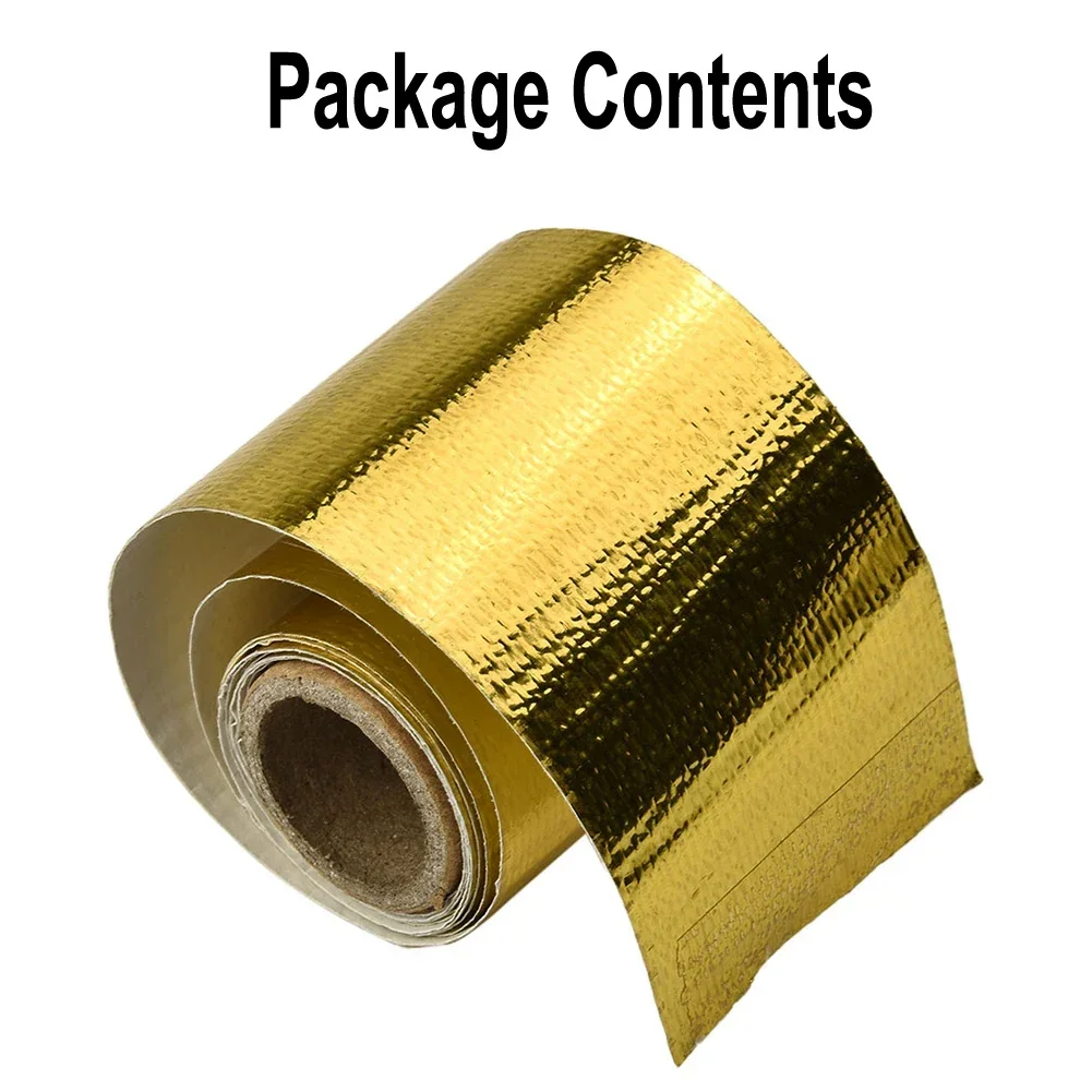 Car Heat Shield Tape Sticker Air Intake Heat Insulation Shield Wrap Reflective Heat Barrier Self Adhesive Engine 120cmx5cm