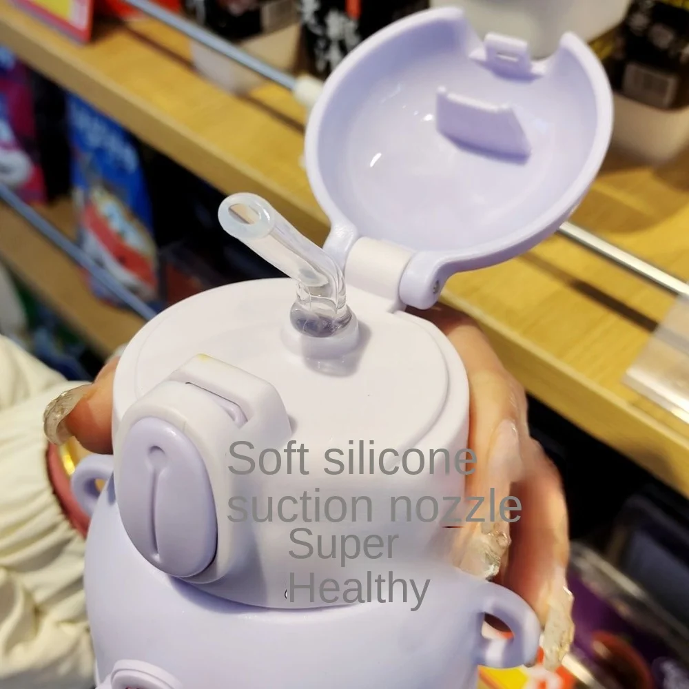 Fashion Fall Prevention Water Bottle Straw Portable Household Cup Transparent Drinking Bottle School view 6
