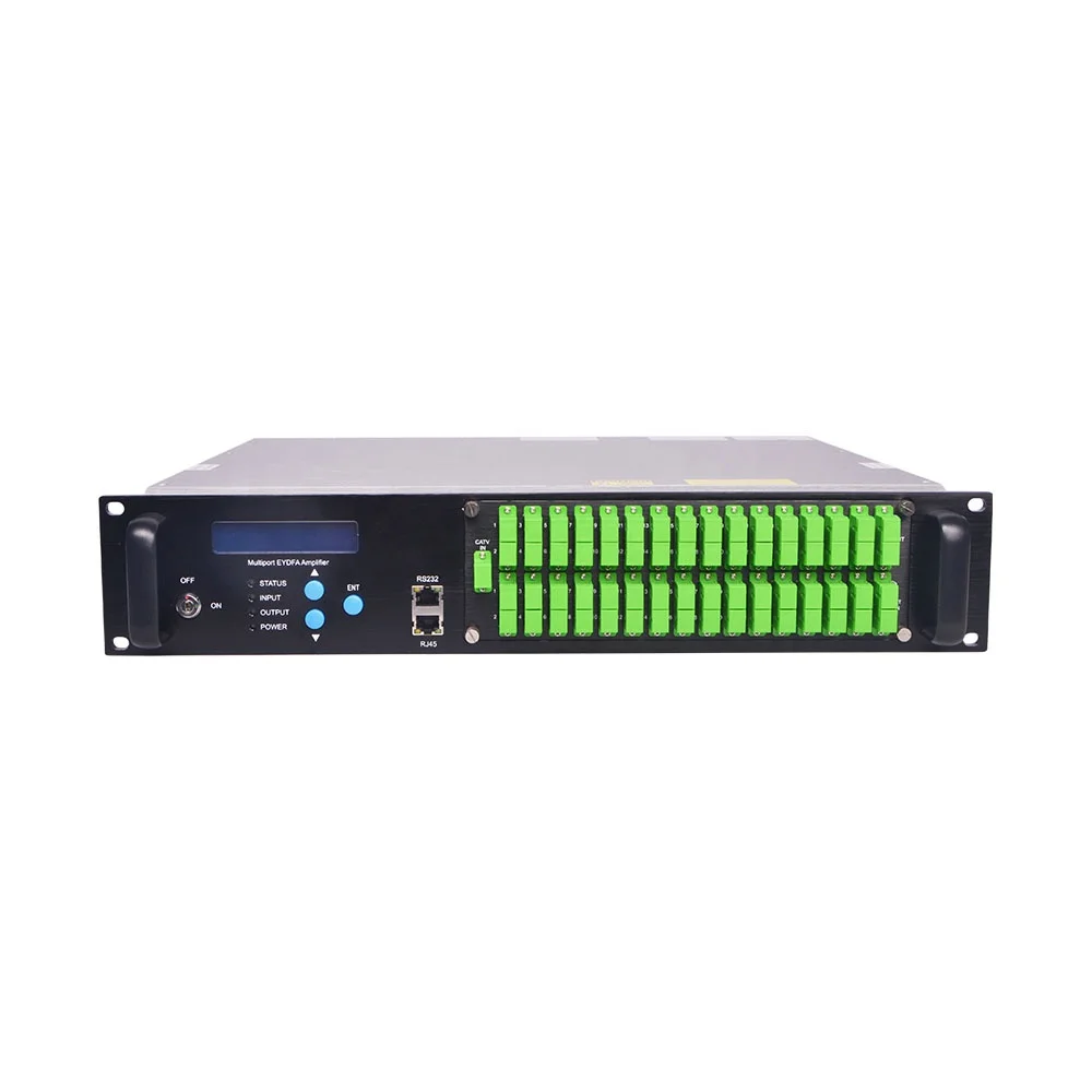 CATV PON WDM EDFA 32 port Optical Power Amplifier 16 to 23dbm