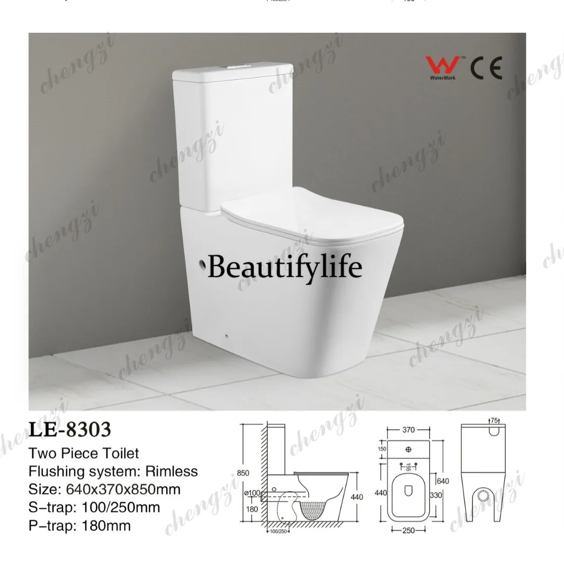 z331 Floor Row Straight Flush Toilet Ceramic Sitting Toilet Split Bathroom Toilet