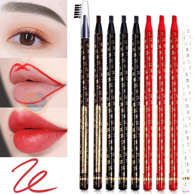 

6pcs Professional Microblading Eyebrow Pencil Permanent Pencil Tattoo Waterproof Art Tint Makeup Eye Brow Pen Enhancers Cosmetic