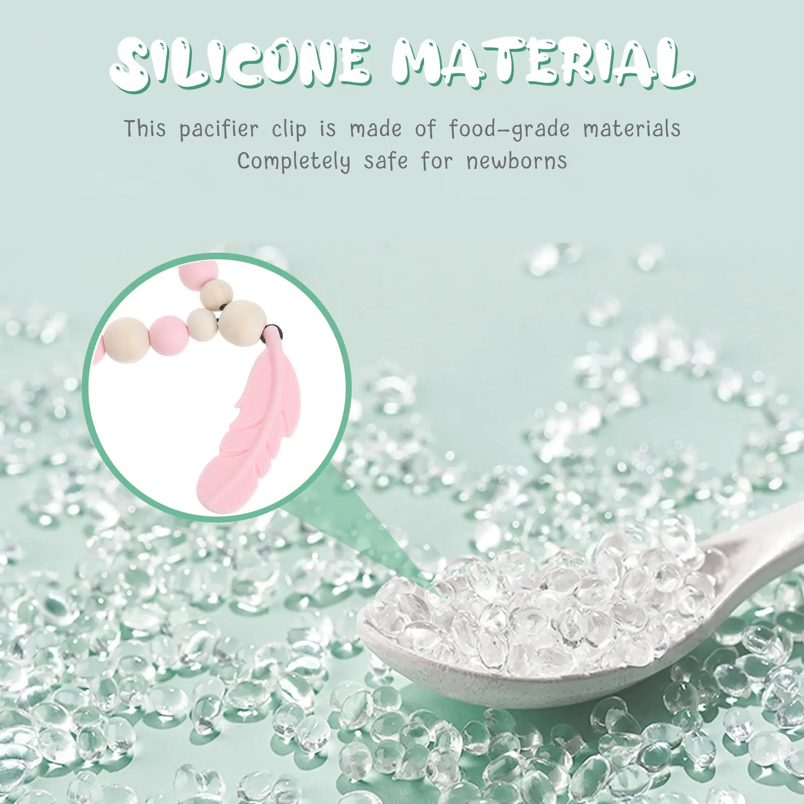 

Ergonomic Silicone Teething Necklace for Infants Newborn Molar Soother Chewable Baby Ring Safe Material