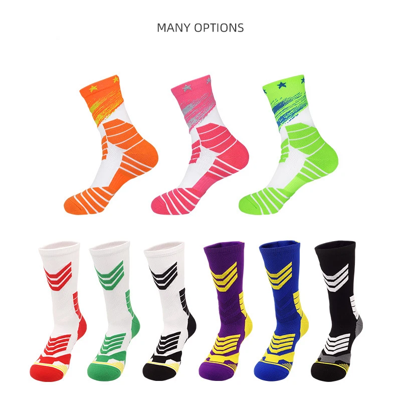 High Practical Elite Basketball Socks Help Absorb Sweat Towels Bottom Stocking Antiskid Cone Training Sport Socks Football w1027