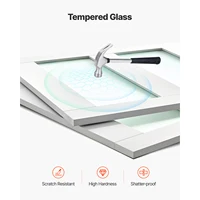 SucceBuy Sliding Closet Door 48/60/72 in x 80 in 5-Lite Frosted Glass with Hardware Kit & Floor Guide PVC Surface for Closets 4