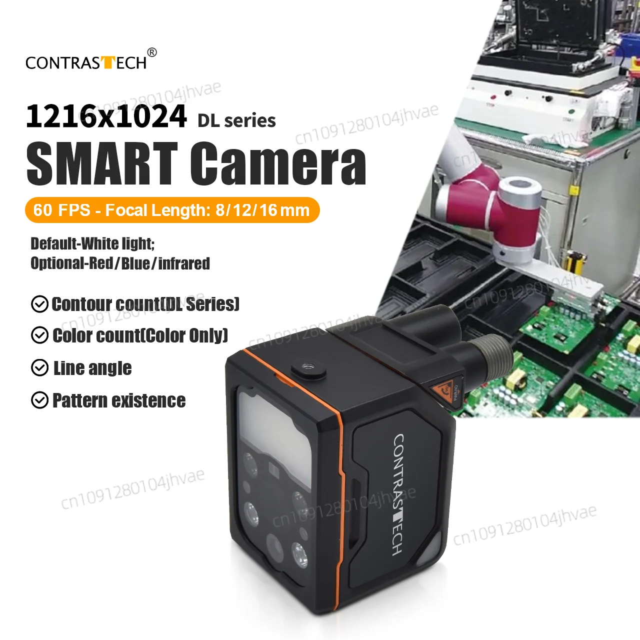 

AI Deep Learning OCR Camera System RJ45 1216*1024 60fps TCP All in One Smart Camera Industrial Hik Robot for 3C Electronic