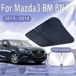 Foldable Car Sun Visor For Mazda3 BM BN BY 2014~2018 2016 MK3 Front Windshield Sunshade Heat Insulation Summer Auto Accessories