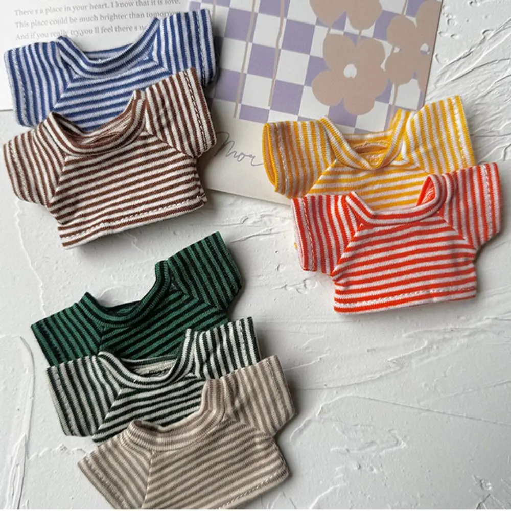New 8 Colors Cotton Doll Clothes Accessories Casual Wear T-shirt Mini Clothes Tops for 10cm Cotton Doll for 10cm Cotton Doll